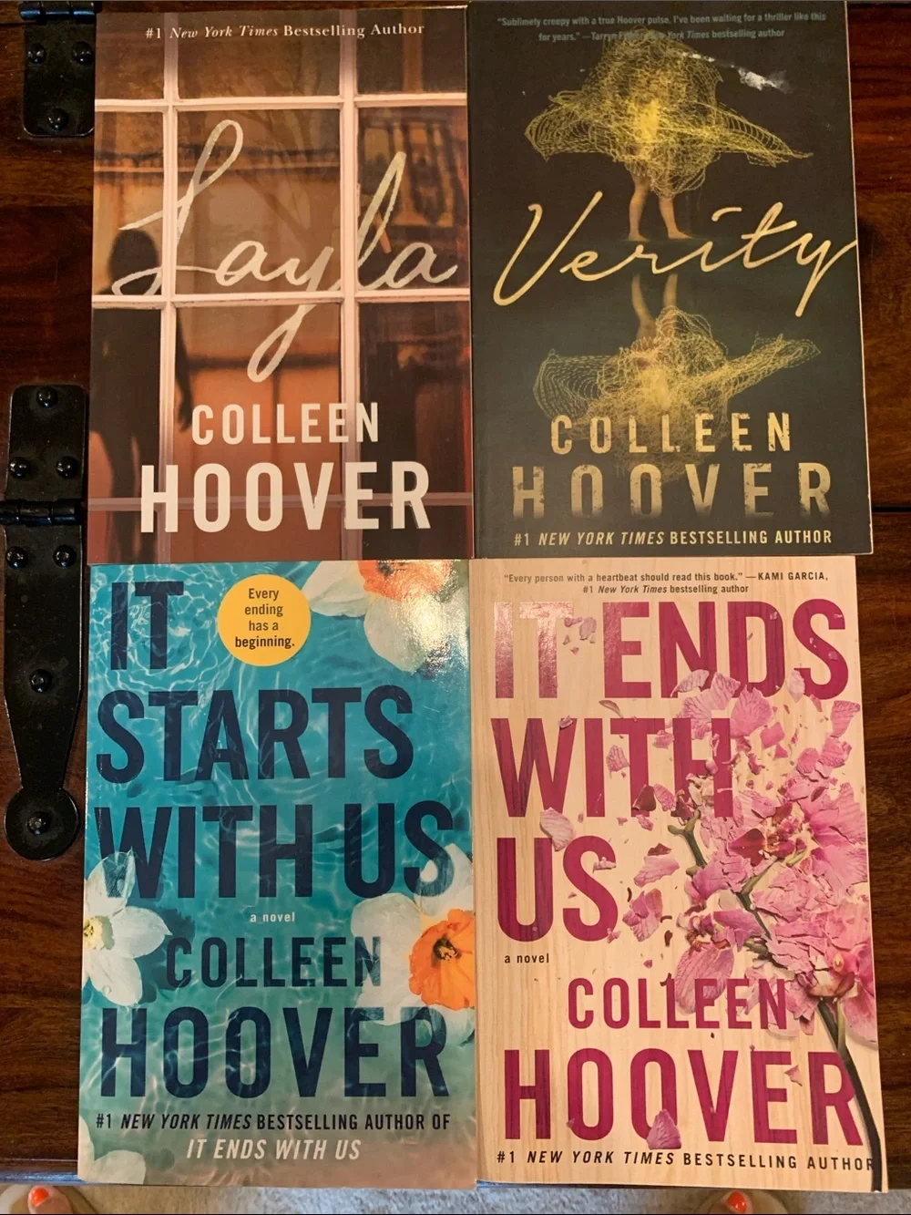 Paperback Book Set in Blue, Pink, Brown, Black Covers